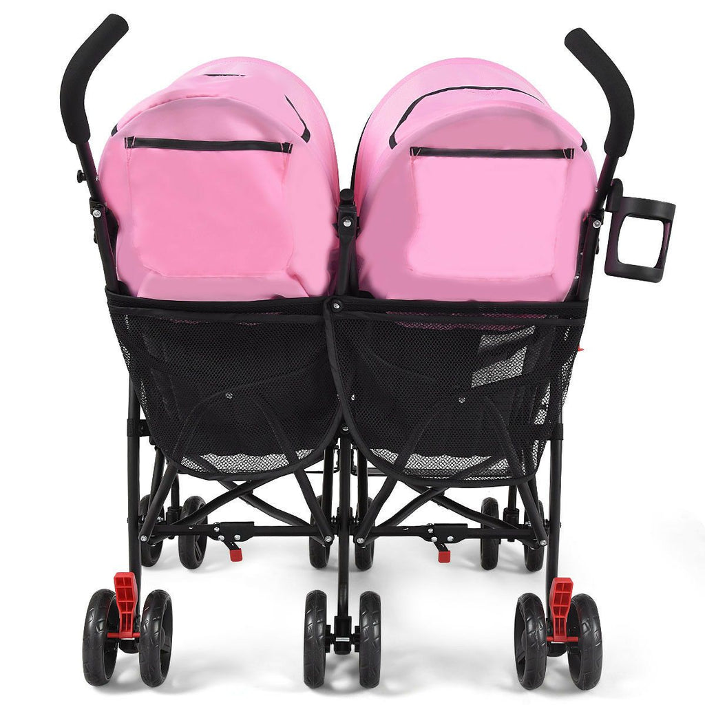 COSTWAY Foldable Twin Baby Double Stroller Kids Ultralight Umbrella Stroller Pushchair
