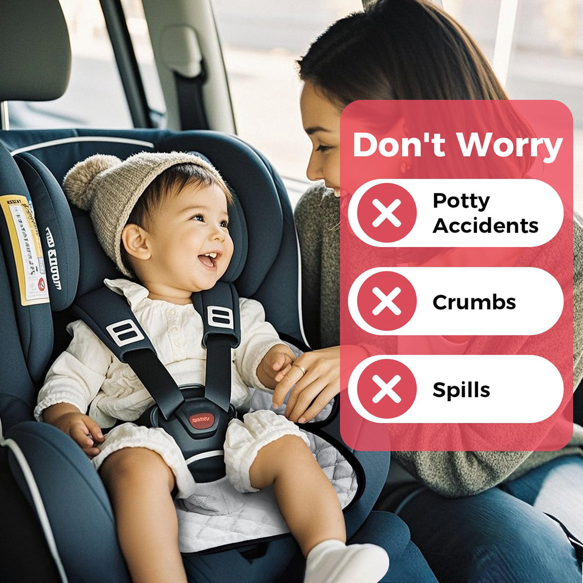 1pc\u002F2pcs Car Safety Seat Protectors Set Leak Proof Infant Car Seat Pad For Baby Toddler Universal Seat Liner For Strollers