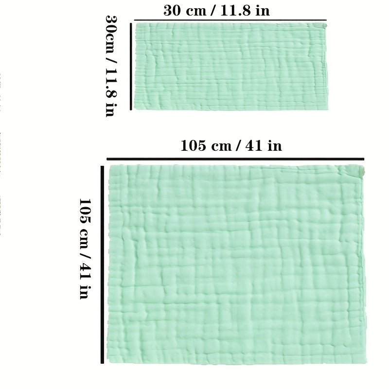 41 * 41 Inch Six Layer Gauze Baby Solid Color Bath Towel, Children's Gauze Bath Towel, Pure Cotton Newborn Blanket, Ultra Soft Air-conditioned Blanket, with 2 Free Small Square Towels, Baby Home Bath Towel, Baby Blankets for Baby Girls, Blankets Gift