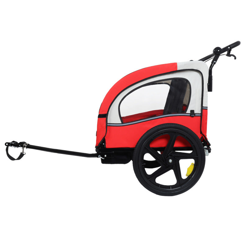 2-in-1 Double Carrier Bike Trailer & Stroller - Heavy-Duty Foldable Jogger w\u002F5-Point Harnesses, 20” Inflatable Tires, UV Canopy & All-Terrain Traction - Converts to Push Stroller (No Bike Needed) for Twins,, up to 88 lbs