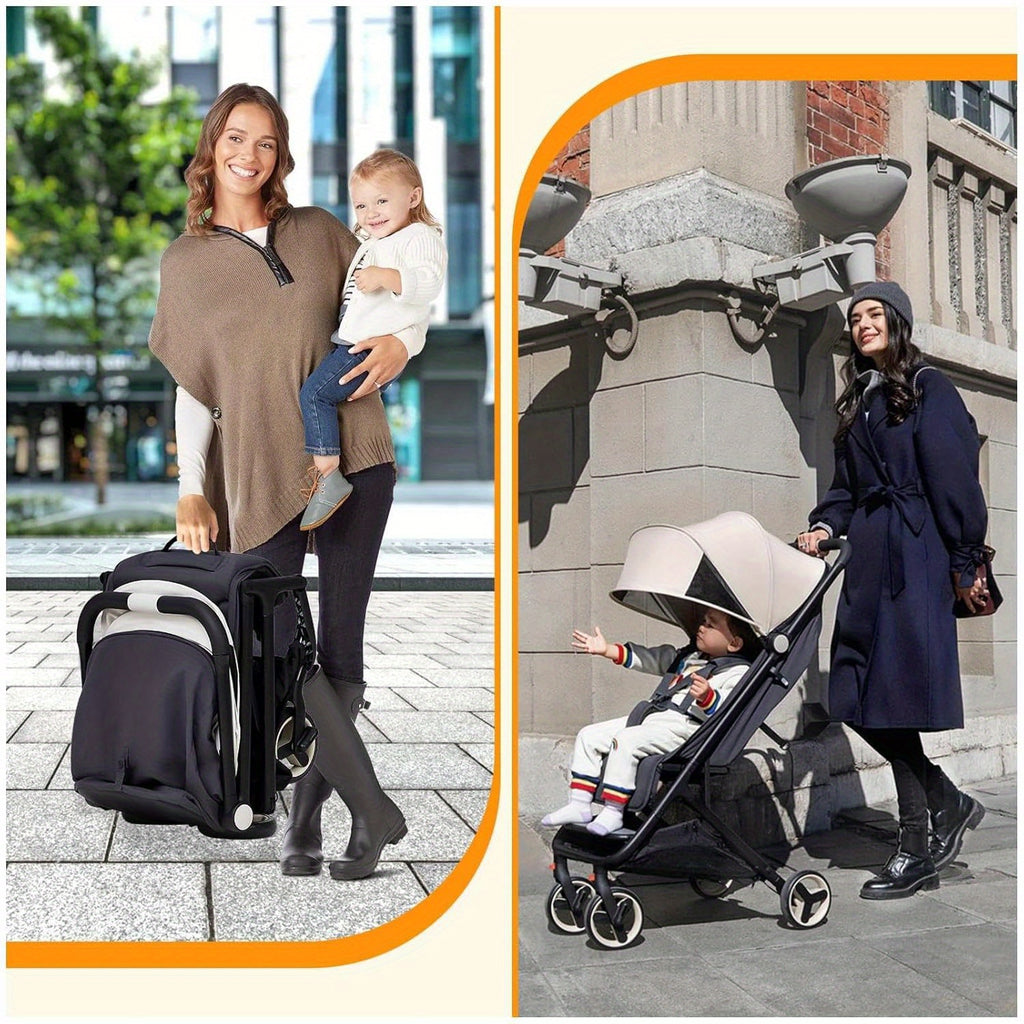 Lightweight Compact Travel Stroller with Reclining Seat and Canopy
