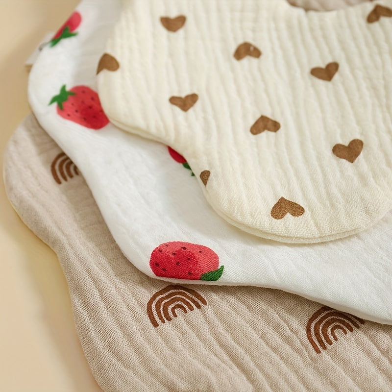 Random 3pcs Cotton Gauze Baby Bib Babies Accessories Newborn Baby Apron Feeding Bib 6 Layer Muslin Burp Cloths Kids Saliva Towel New Born