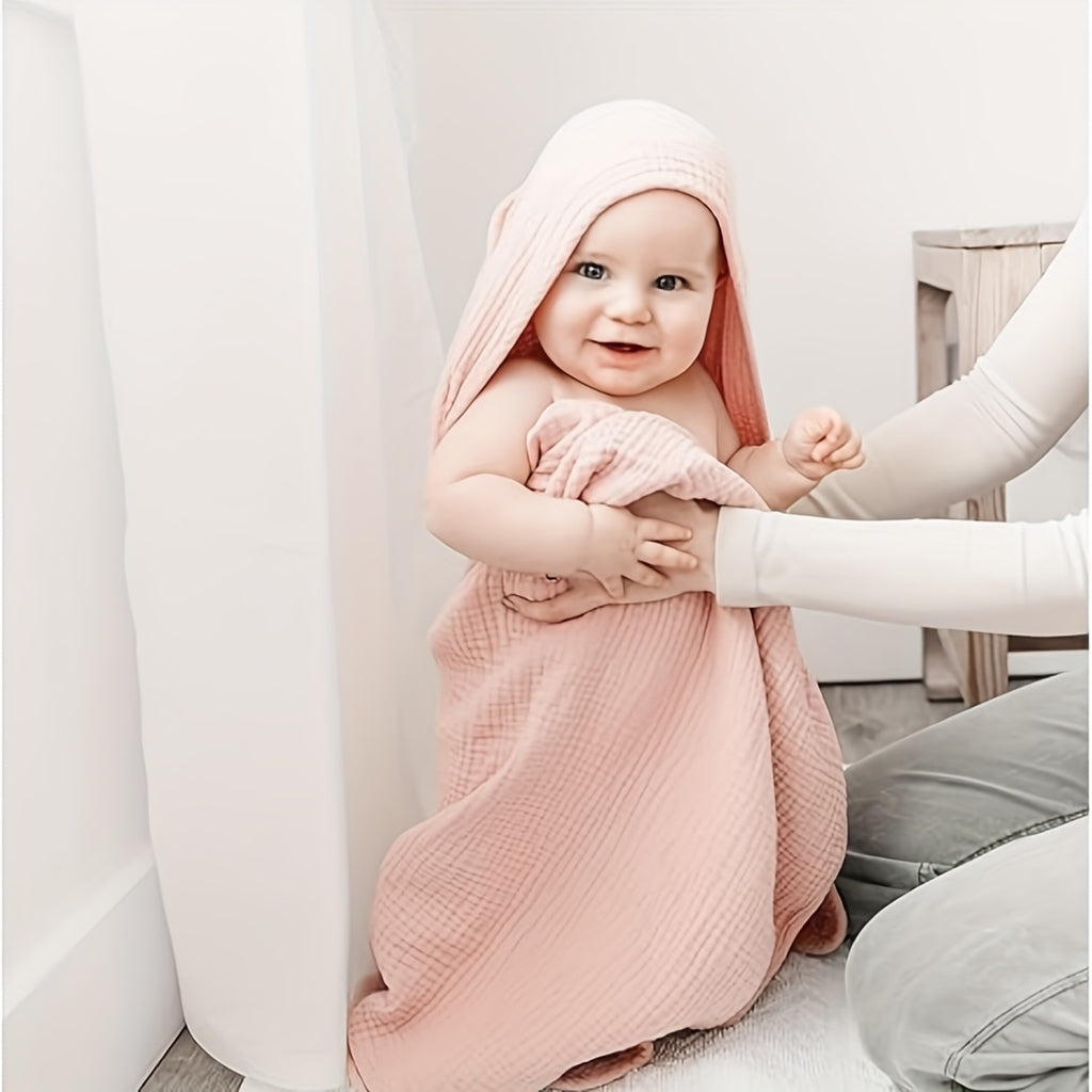 2-Pack 100% Cotton Muslin Hooded Baby Bath Towels - Ultra-Soft & Absorbent Extra Large 30\