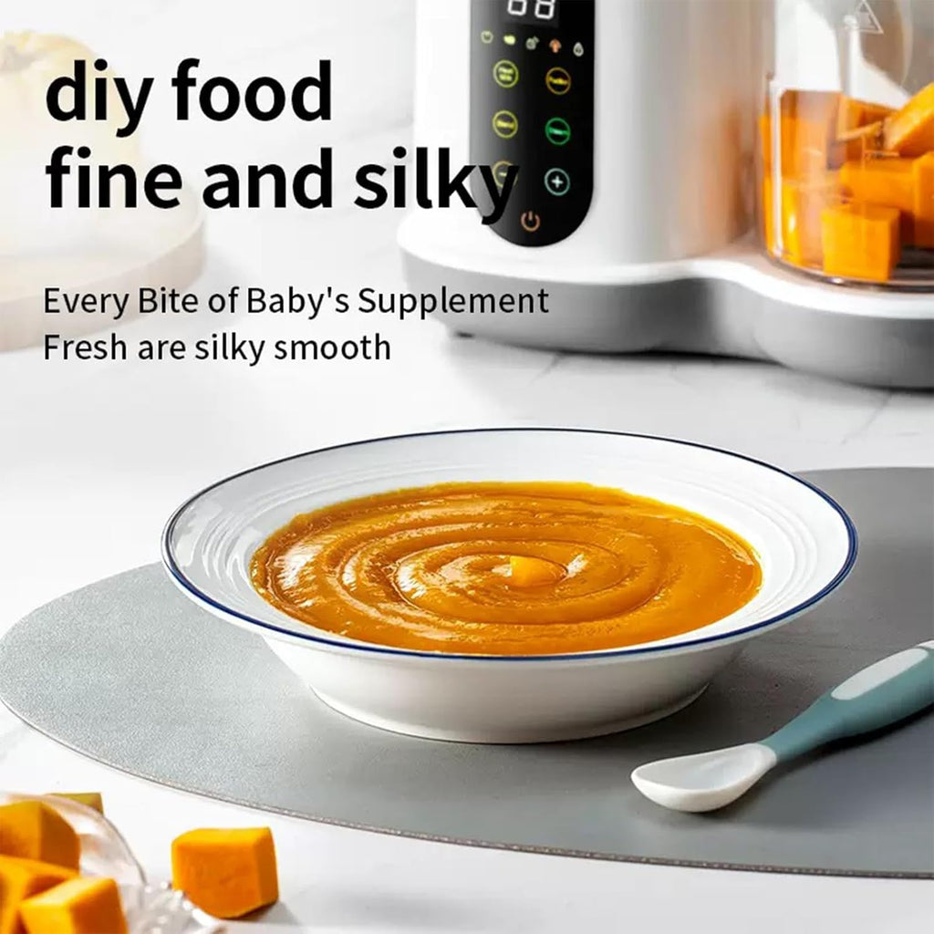 Baby Food Maker with Steam Basket | One Step Processor Steamer Puree Blender, Auto Cooking Grinding and Sterilizing, Touch Screen Control, BPA-Free, Made of ABS Material