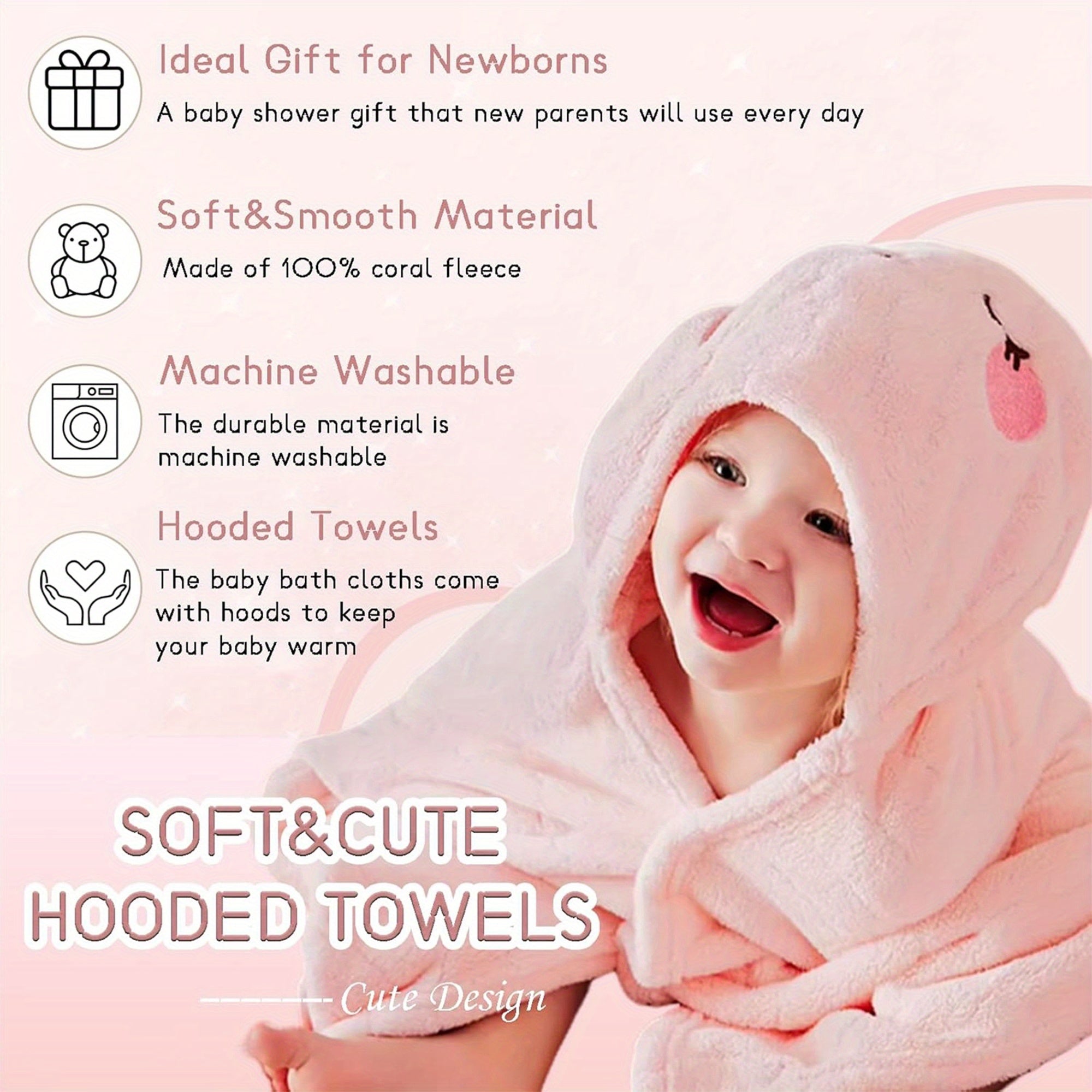 Kids Hooded Bath Towel Large Soft Highly Absorbent Quick Drying Animal Towels for Beach Sport Yoga SPA Fitness