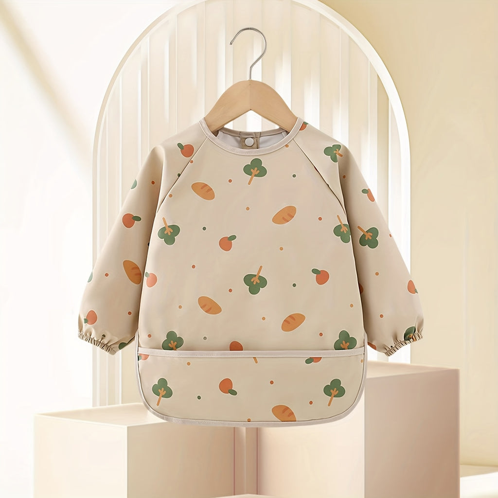 Mess-Proof Baby Bibs 2-Pack Mess-Proof Baby Bibs, Machine Washable Toddler Full-Sleeve Bib Outfit for Baby Boy or Girl, Baby Led Weaning, BLW Supplies, Fits Ages 6-36 Months