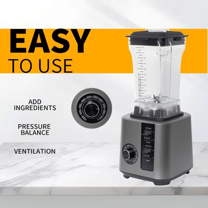 74.39oz Blender Milkshake Machine | 1000W Glass Cup Blender, Commercial Ice Crusher, Automatic Silent Blender with Lid, Suitable for Home Use, Compact Design, Easy to Clean, High-speed Motor, Extractor, Food Processor