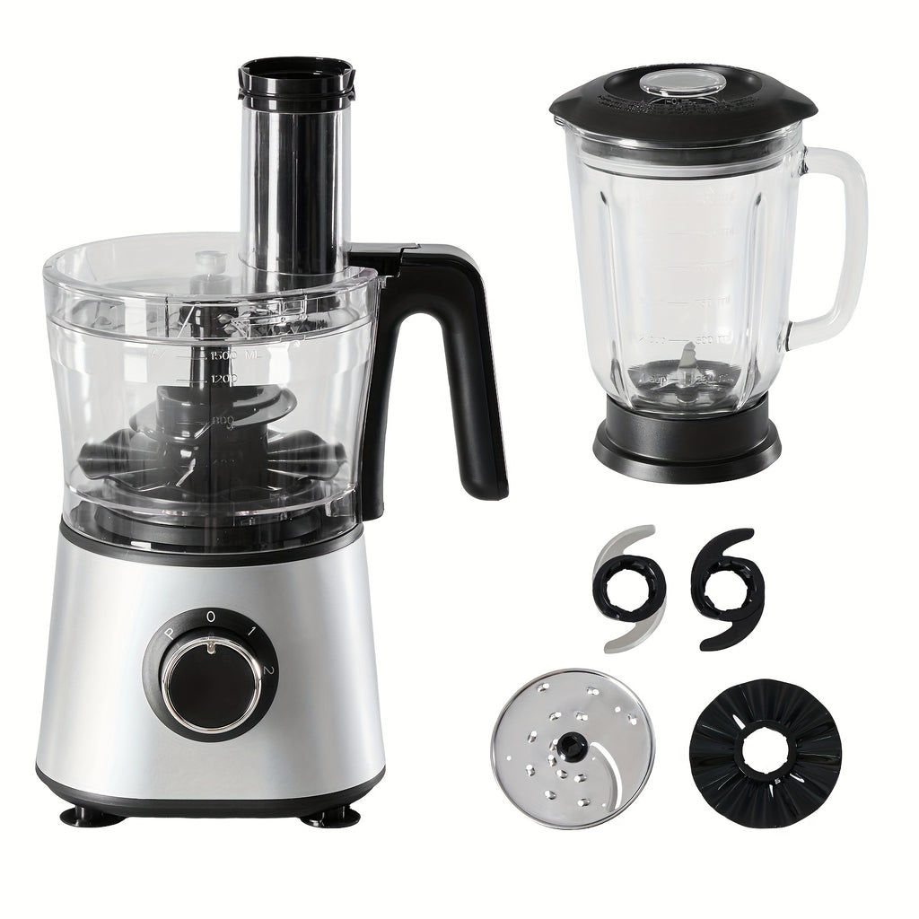 300W Electric Food Processor & Blender | 2-in-1 Chopper for Dough, Meat, Veggies | 2 Speeds, Safety Lock, Dishwasher Safe, Material, 120V Plug Powered, 2 Cup Capacity