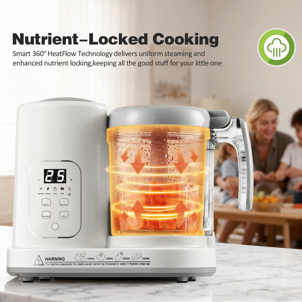 Baby Food Maker, One Step Multifunctional Steamer Puree Blender, Homemade Baby Food, Quick Clean, Quick Puree, Baby Meal Prep, Spacesaving Compact Design, Durable Plastic, New Parents Busy Moms