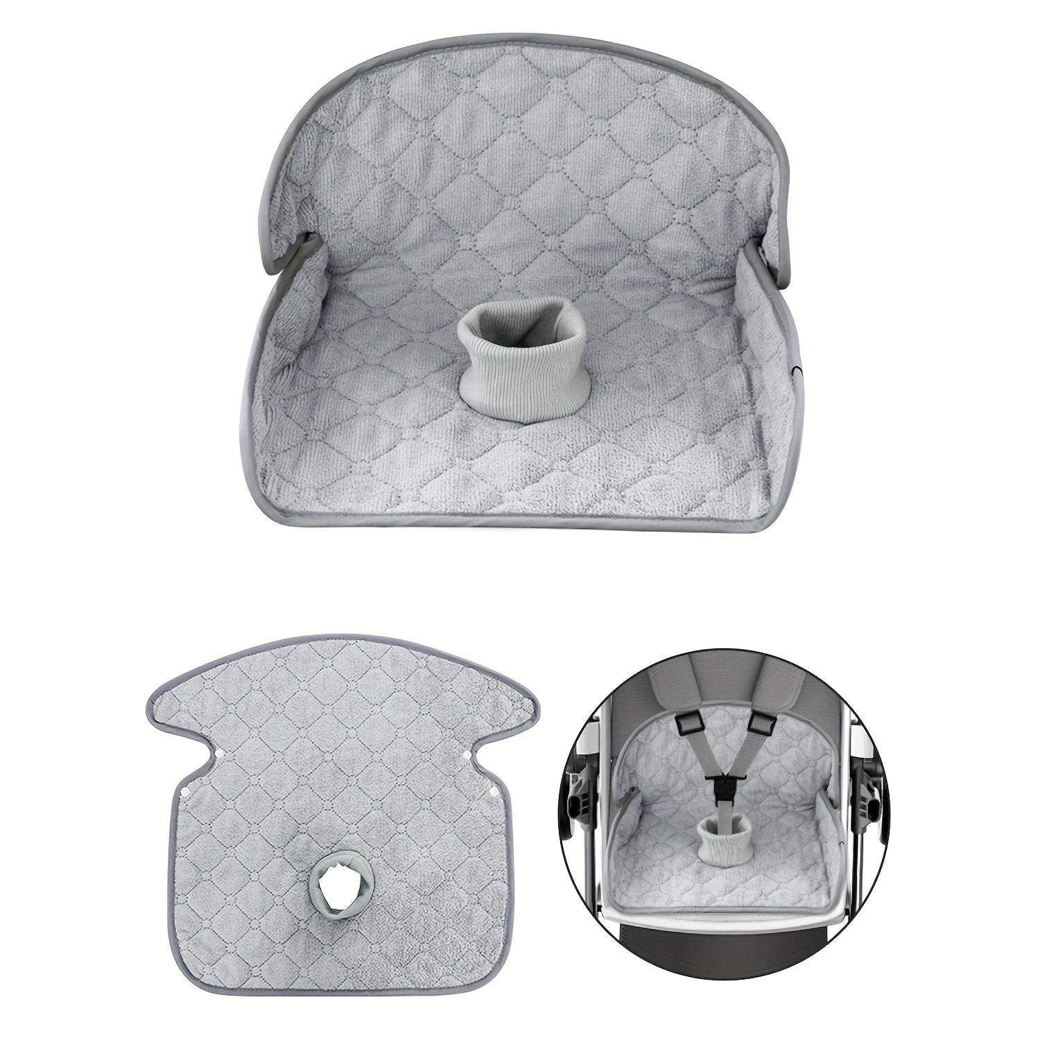 Adjustable Safety Cushion 1pc Adjustable Child Safety Seat Cushion | Soft Padded Ergonomic Stroller Pad with Hexagonal Breathable Design for Baby Carriers & Travel Gear, Mixed Colors