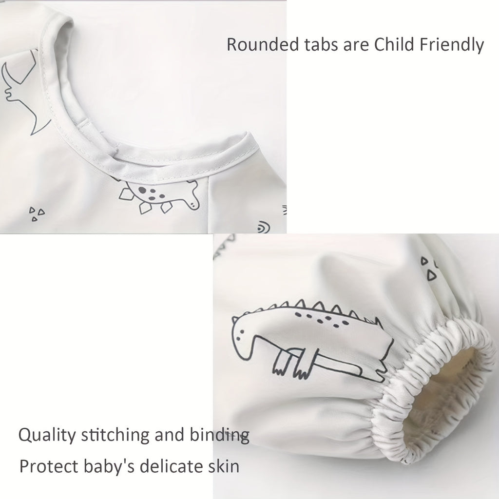 Mess-Proof Baby Bibs 2-Pack Mess-Proof Baby Bibs, Machine Washable Toddler Full-Sleeve Bib Outfit for Baby Boy or Girl, Baby Led Weaning, BLW Supplies, Fits Ages 6-36 Months