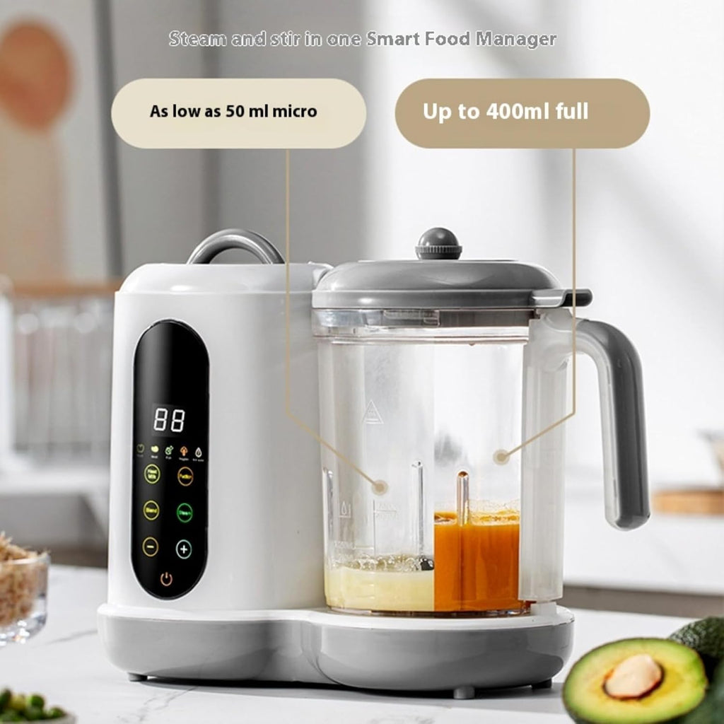 Baby Food Maker with Steam Basket | One Step Processor Steamer Puree Blender, Auto Cooking Grinding and Sterilizing, Touch Screen Control, BPA-Free, Made of ABS Material