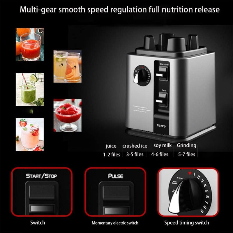 74.39oz Blender Milkshake Machine | 1000W Glass Cup Blender, Commercial Ice Crusher, Automatic Silent Blender with Lid, Suitable for Home Use, Compact Design, Easy to Clean, High-speed Motor, Extractor, Food Processor