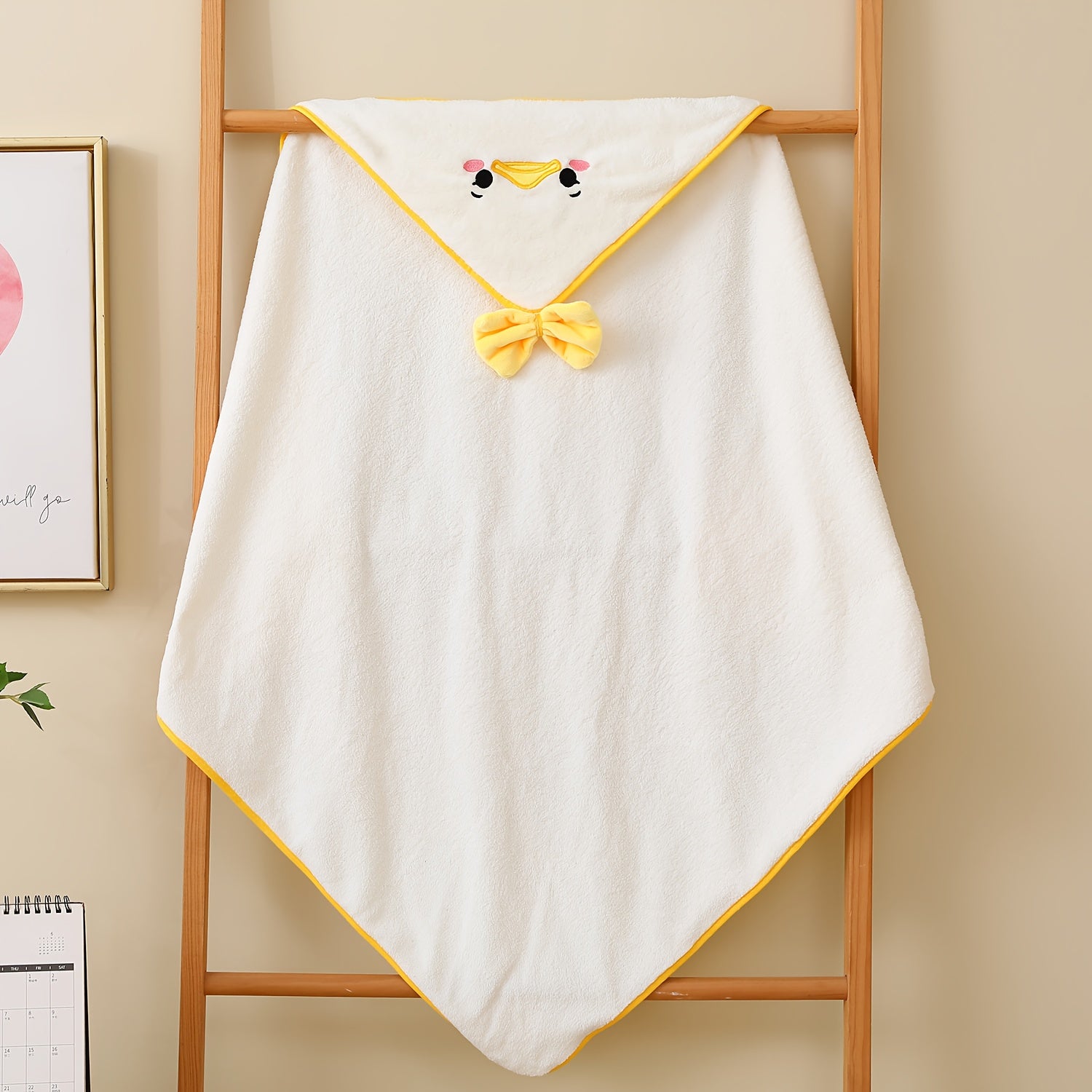 1 Set Of Baby Hooded Blanket, Bath Towel, Soft Cartoon Coral Fleece Blanket, Cape, Absorbent Quick Drying Baby Towel