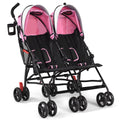 COSTWAY Foldable Twin Baby Double Stroller Kids Ultralight Umbrella Stroller Pushchair