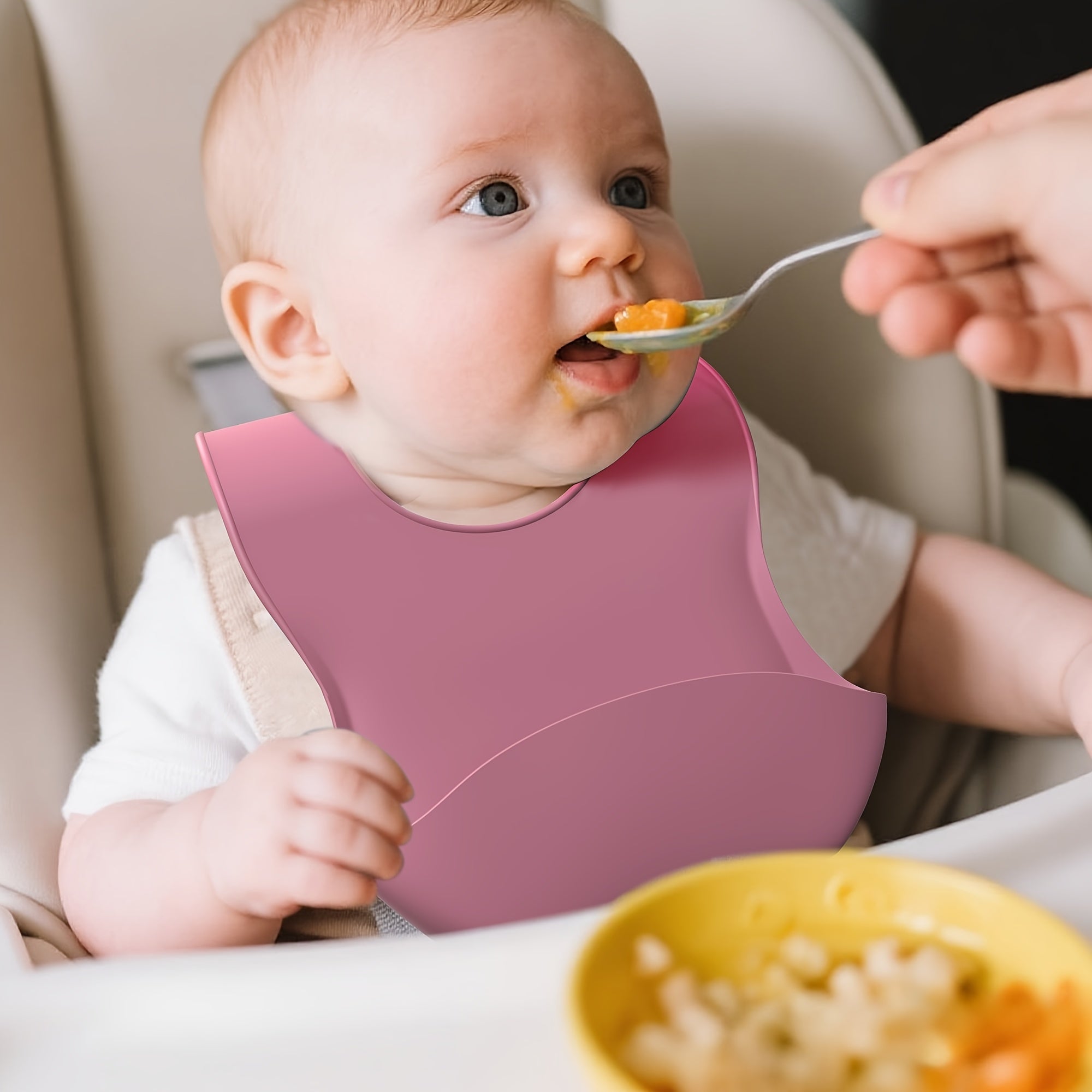 AI BEI PARENT CO. Soft Silicone Baby Bib with Food Catcher - Adjustable, Non-Messy Bib for Toddlers, Easy Clean, Durable & Stylish, Baby Bib High Quality, Toddler Feeding Accessory, Ergonomic Bib Design, Nonslip Bib