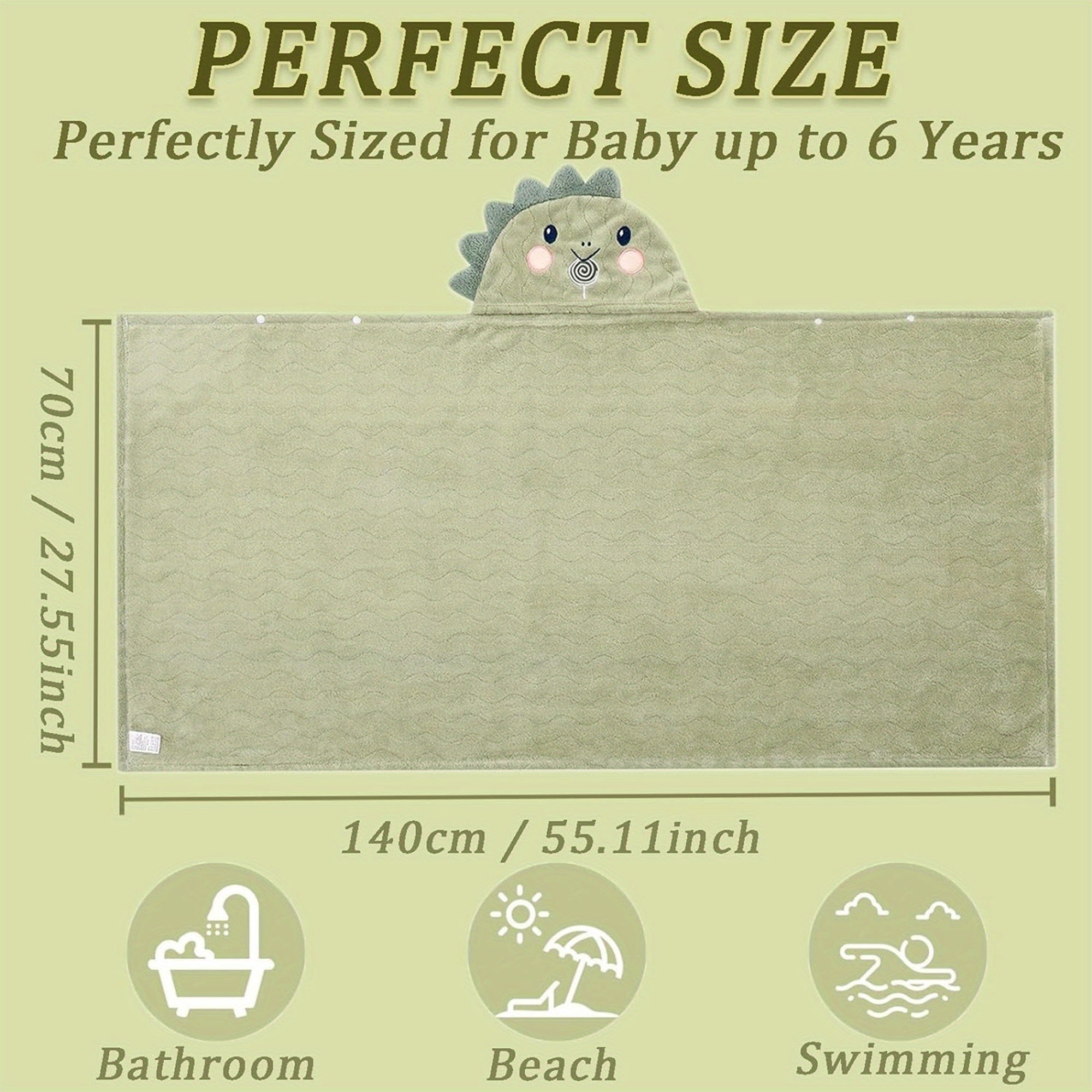 Kids Hooded Bath Towel Large Soft Highly Absorbent Quick Drying Animal Towels for Beach Sport Yoga SPA Fitness