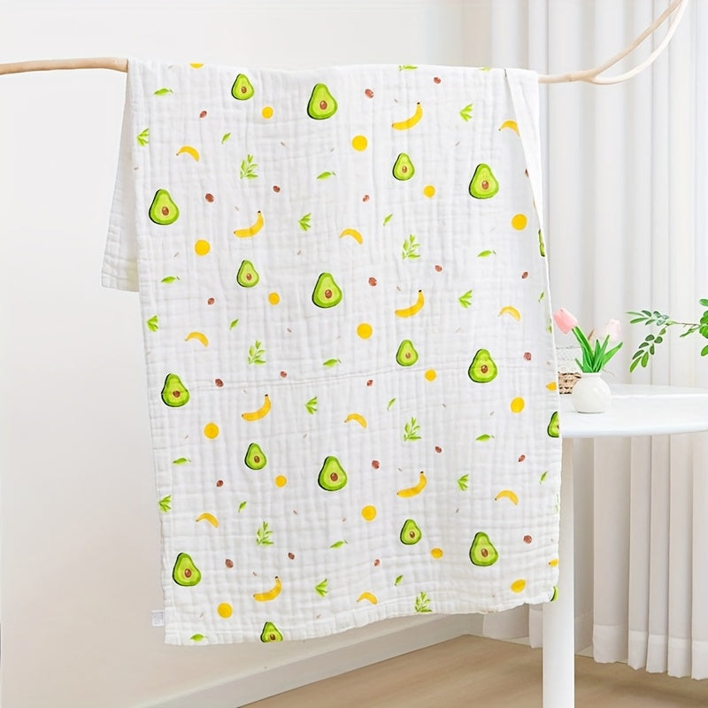 2pcs Baby Gauze Bath Towel and Holding Blanket | Soft and Absorbent, Cute Animal Pattern, Easy to Dry, Suitable for Bathing, Wrapping, Beach Use, for all Seasons, Hand Wash Only