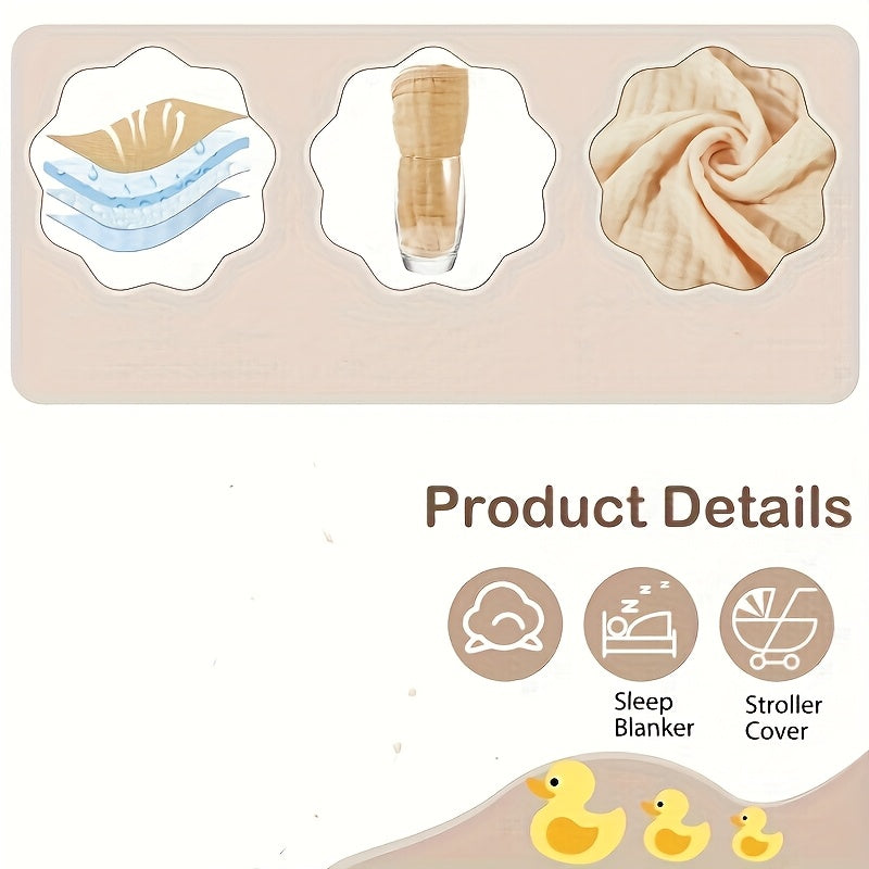 Absorbent Muslin Towel 6pcs Absorbent Muslin Hooded Bath Towel | Unisex Registry Blankets