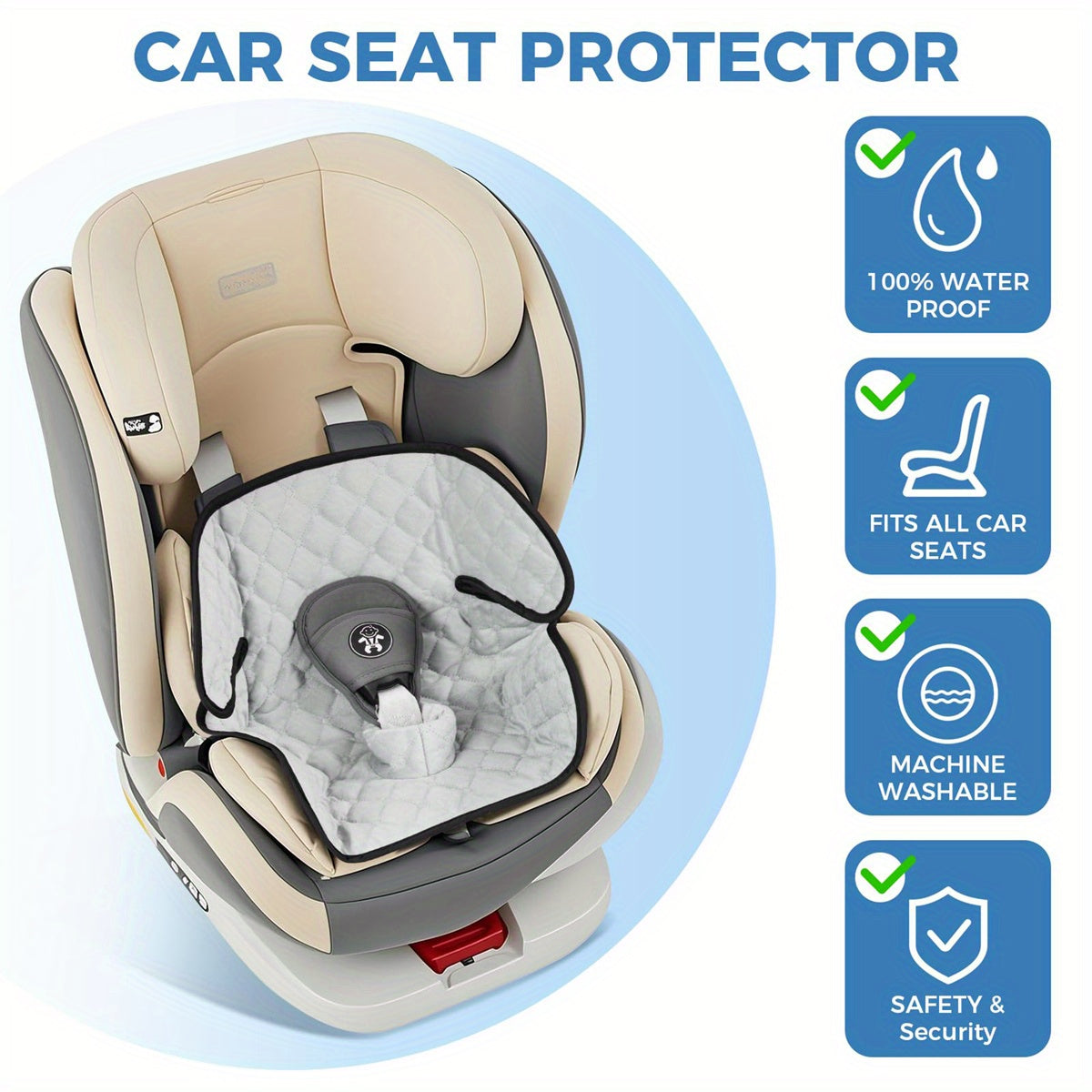 1pc\u002F2pcs Car Safety Seat Protectors Set Leak Proof Infant Car Seat Pad For Baby Toddler Universal Seat Liner For Strollers