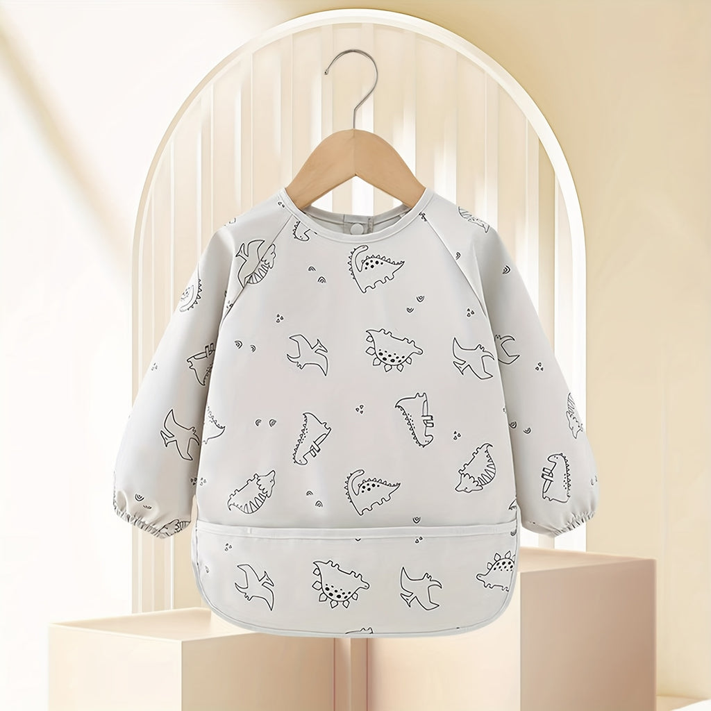 Mess-Proof Baby Bibs 2-Pack Mess-Proof Baby Bibs, Machine Washable Toddler Full-Sleeve Bib Outfit for Baby Boy or Girl, Baby Led Weaning, BLW Supplies, Fits Ages 6-36 Months