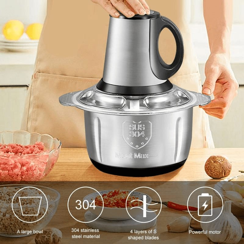 Electric machine Meat grinder, Food Processors, Meat Grinder 4 Bi-Level Blades, mixer grinder electric, Mini Electric Food Chopper, for Baby Food, Meat, Onion, Vegetables