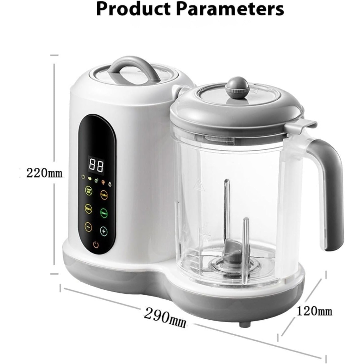 Baby Food Maker with Steam Basket | One Step Processor Steamer Puree Blender, Auto Cooking Grinding and Sterilizing, Touch Screen Control, BPA-Free, Made of ABS Material