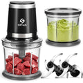 Food Processor and Chopper with 2 Bowls, 2 Dual-Layer S-Blade Sets for Meat Vegetables Onion Garlic Nuts Salad Food, Kitchen Appliance, Meal Prep Tool, Spacesaving Appliance, Compact Design, Durable Construction, Highquality Blades, Food Prep Tool