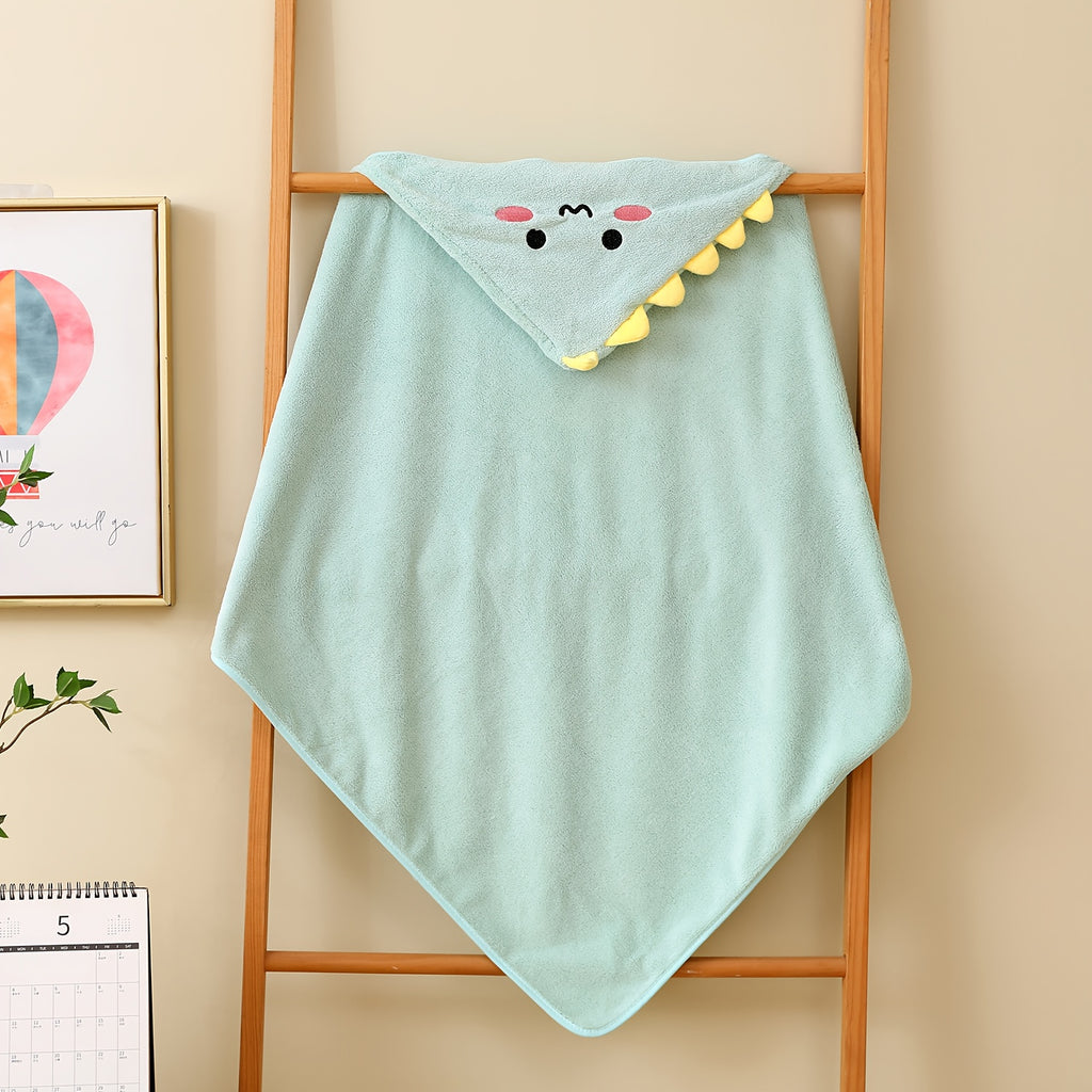 1 Set Of Baby Hooded Blanket, Bath Towel, Soft Cartoon Coral Fleece Blanket, Cape, Absorbent Quick Drying Baby Towel