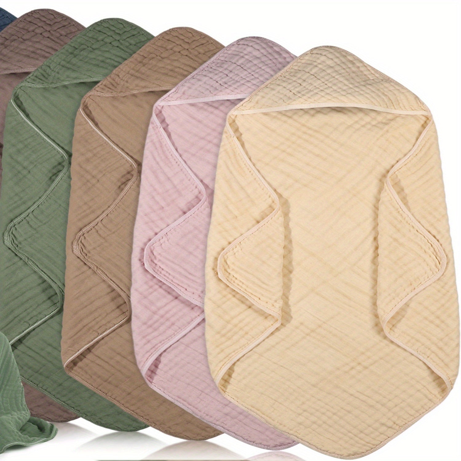 Absorbent Muslin Towel 6pcs Absorbent Muslin Hooded Bath Towel | Unisex Registry Blankets