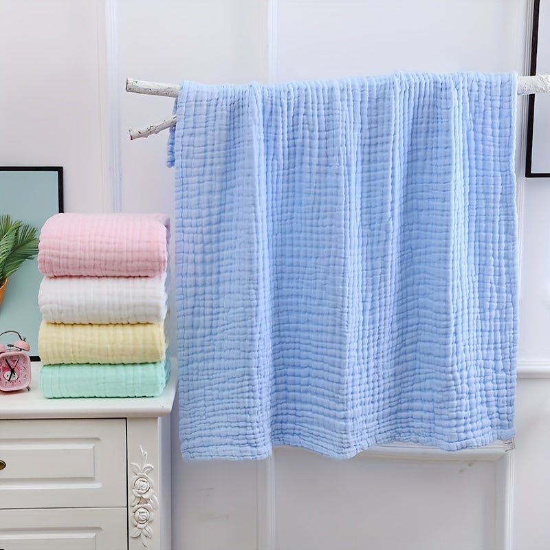41 * 41 Inch Six Layer Gauze Baby Solid Color Bath Towel, Children's Gauze Bath Towel, Pure Cotton Newborn Blanket, Ultra Soft Air-conditioned Blanket, with 2 Free Small Square Towels, Baby Home Bath Towel, Baby Blankets for Baby Girls, Blankets Gift