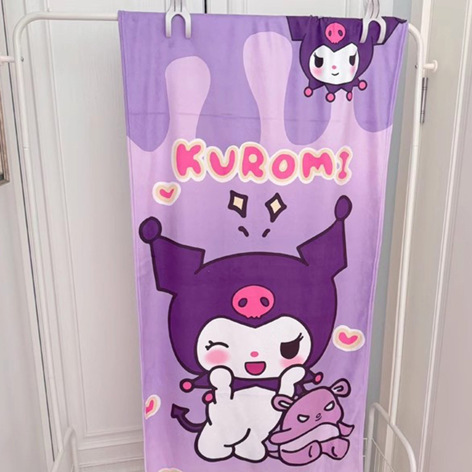 Sanrio for kuromi Bath Towels Super Absorbent Microfiber Hand Towels Soft Towels for Bathroom