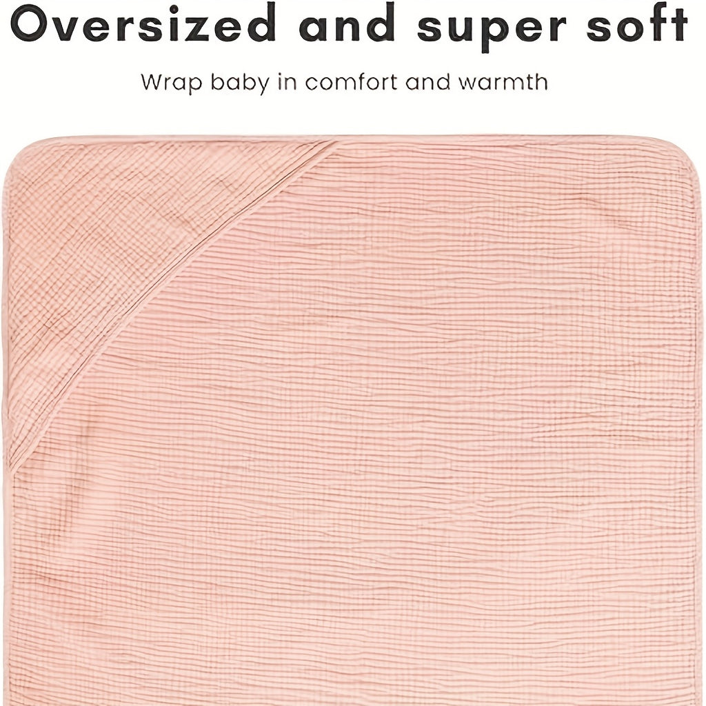 2-Pack 100% Cotton Muslin Hooded Baby Bath Towels - Ultra-Soft & Absorbent Extra Large 30\