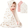 2-Pack 100% Cotton Muslin Hooded Baby Bath Towels - Ultra-Soft & Absorbent Extra Large 30\