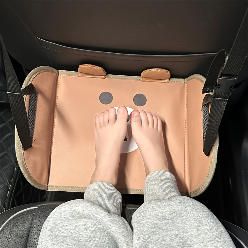 Cartoon Bear-Shaped Portable Car Seat Cushion with Hanging Decoration and Storage Function, Adjustable, Suitable for Most Car Models, Enhances Comfort and Style, Perfect Holiday Gift