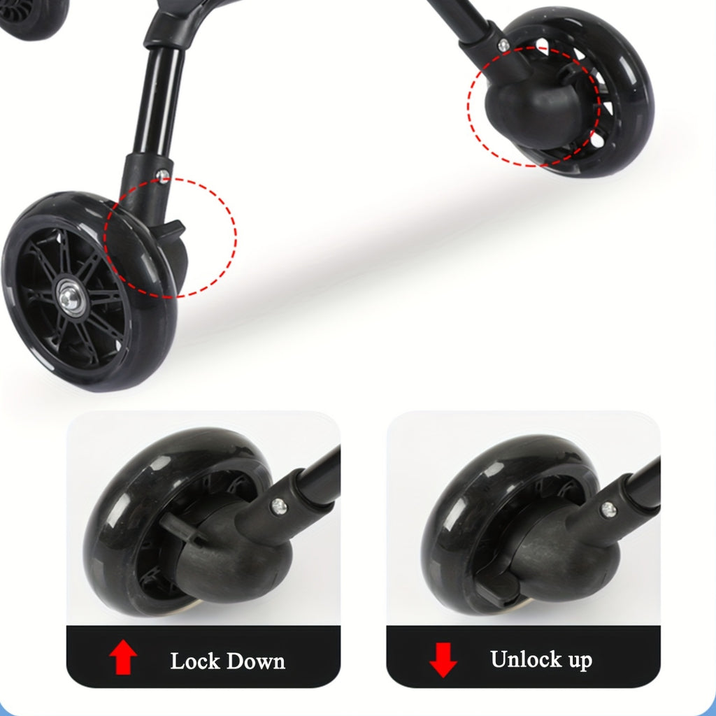 Baby Stroller | Subcompact Jogging Stroller, 360° Flip, Easy-to-Carry Travel Wagon for 1-6 Year Old, Lightweight, Carbon Steel Frame, and Mixed Color, with Canopy and Compact-Fold Feature