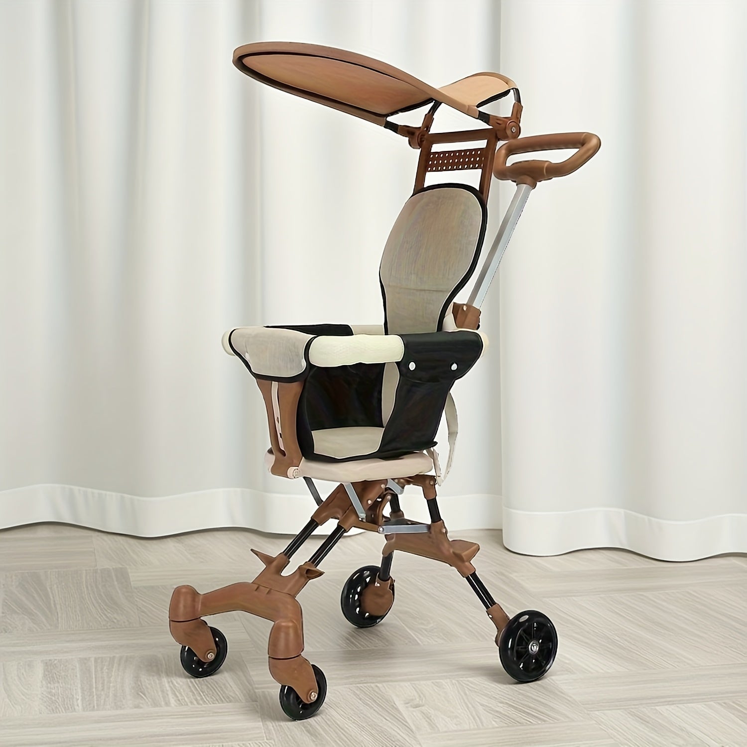 Baby Stroller | Subcompact Jogging Stroller, 360° Flip, Easy-to-Carry Travel Wagon for 1-6 Year Old, Lightweight, Carbon Steel Frame, and Mixed Color, with Canopy and Compact-Fold Feature