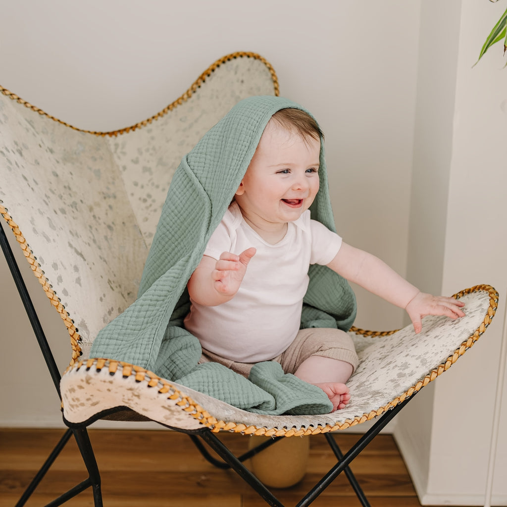 2-Pack 100% Cotton Muslin Hooded Baby Bath Towels - Ultra-Soft & Absorbent Extra Large 30\