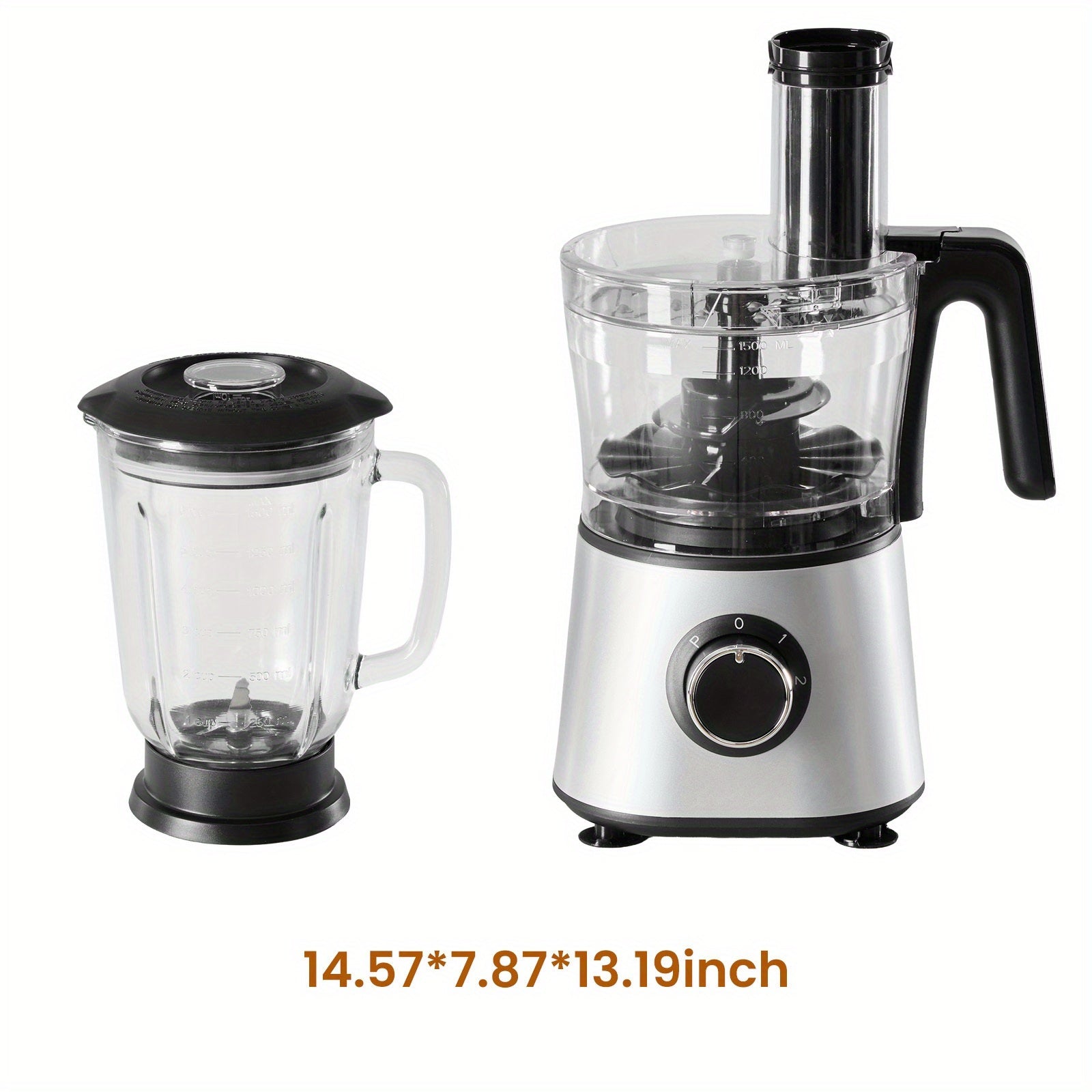 300W Electric Food Processor & Blender | 2-in-1 Chopper for Dough, Meat, Veggies | 2 Speeds, Safety Lock, Dishwasher Safe, Material, 120V Plug Powered, 2 Cup Capacity