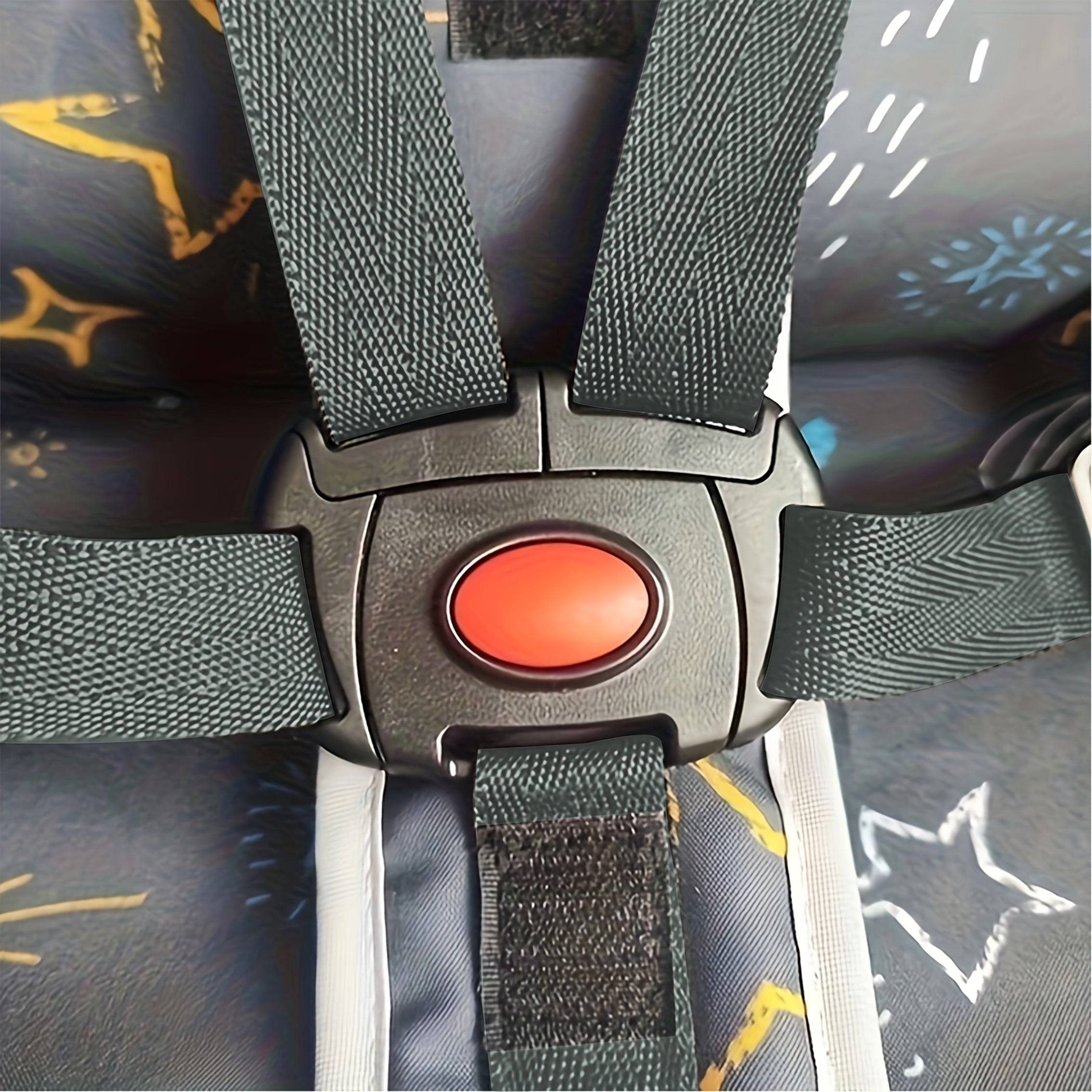 1pc Booster Seat Cushion with Removable Washable Cover & Adjustable Strap Compatibility - Portable Foldable High Chair Pad for Baby Chair, Travel, Home Use - Soft Padded Grey\u002FBlue Booster Car Seat Accessory (No Installation Needed