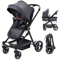 2-in-1 Baby Stroller Reversible Stroller, Bassinet with One-Hand Fold for Easy Access Stroller with Recliner and Extra Large Canopy