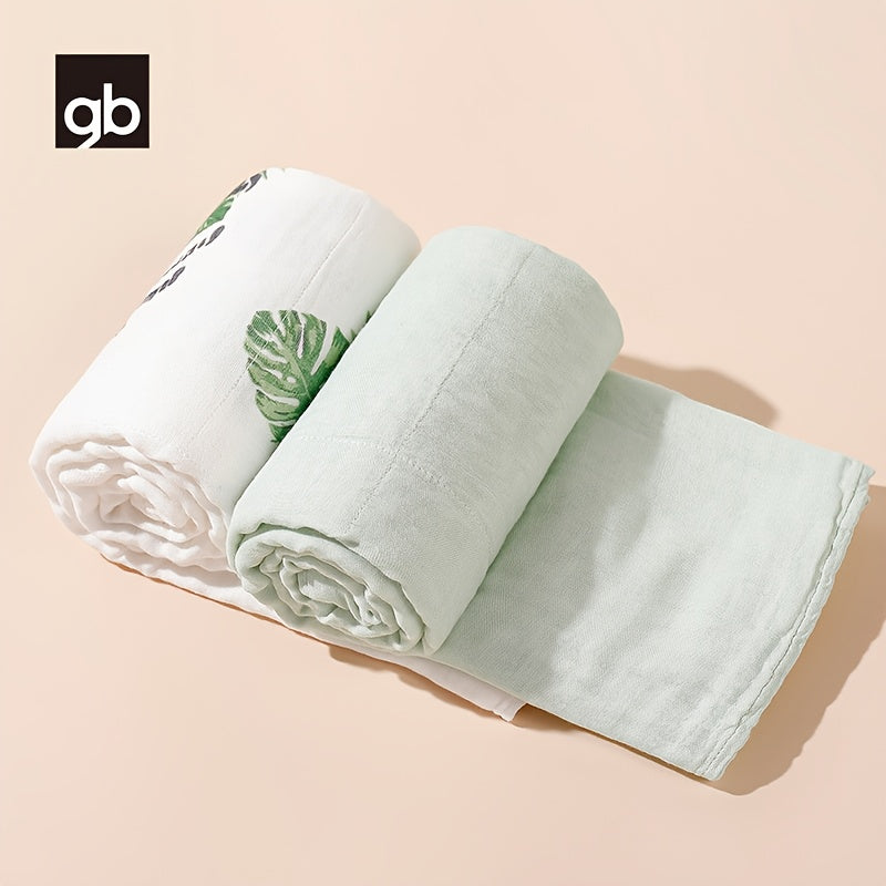gb 2pcs Baby Gauze Blanket - 4-Layer Bamboo Cotton | 110x110cm\u002F43.3*43.3in | Ultra-Soft, Breathable & Absorbent | Multi-Use for Swaddling, Nursing, Play & Travel | Bright Color Options