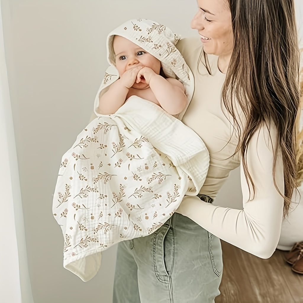 2-Pack 100% Cotton Muslin Hooded Baby Bath Towels - Ultra-Soft & Absorbent Extra Large 30\