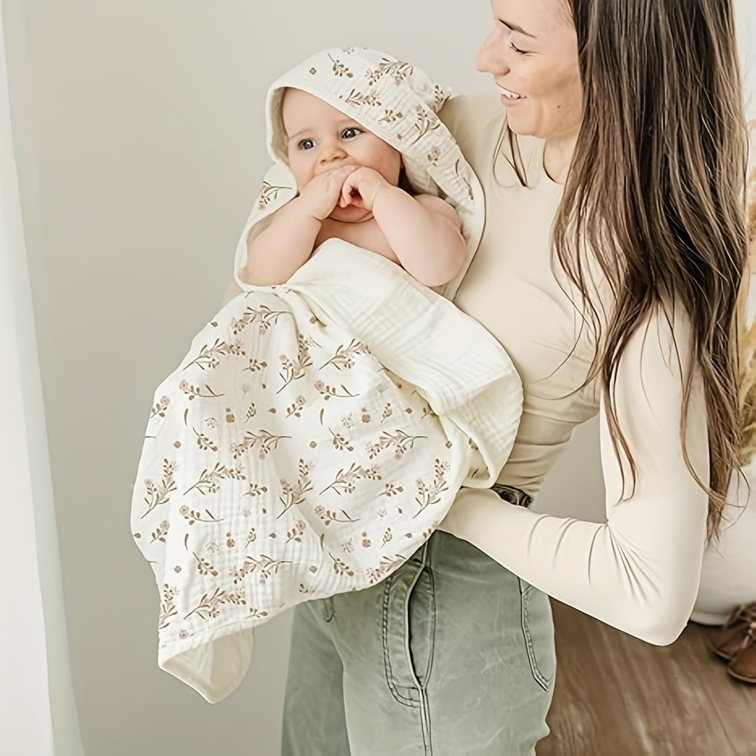 2-Pack 100% Cotton Muslin Hooded Baby Bath Towels - Ultra-Soft & Absorbent Extra Large 30\