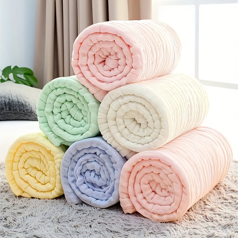 Ultra-soft Baby Solid-color Six-layer Gauze Bath Towel, Comes with 2 Small Hand Towels, Highly Absorbent, Suitable for Air-conditioned Environments, Suitable for All Seasons, Baby Home Towel, Dual-use for Home And Bathroom