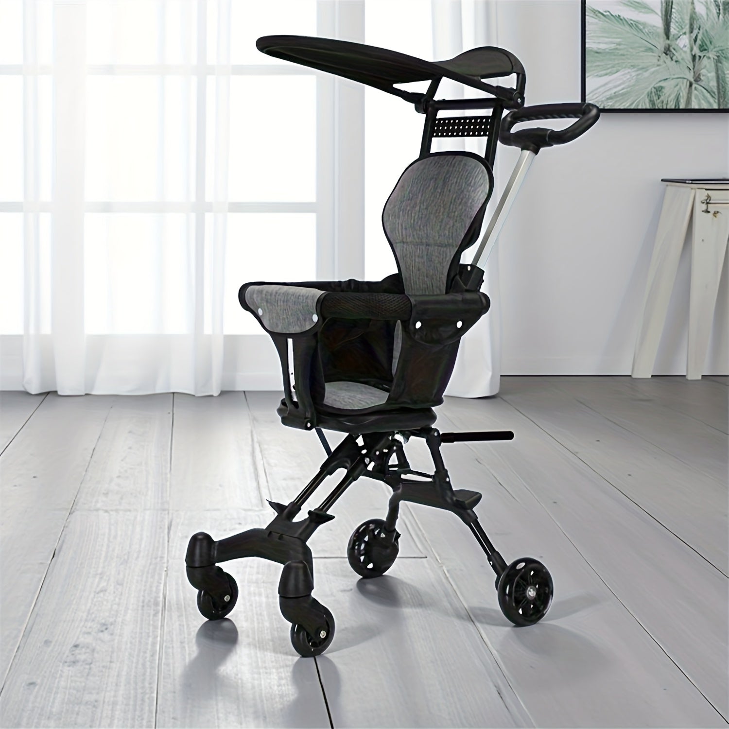 Baby Stroller | Subcompact Jogging Stroller, 360° Flip, Easy-to-Carry Travel Wagon for 1-6 Year Old, Lightweight, Carbon Steel Frame, and Mixed Color, with Canopy and Compact-Fold Feature