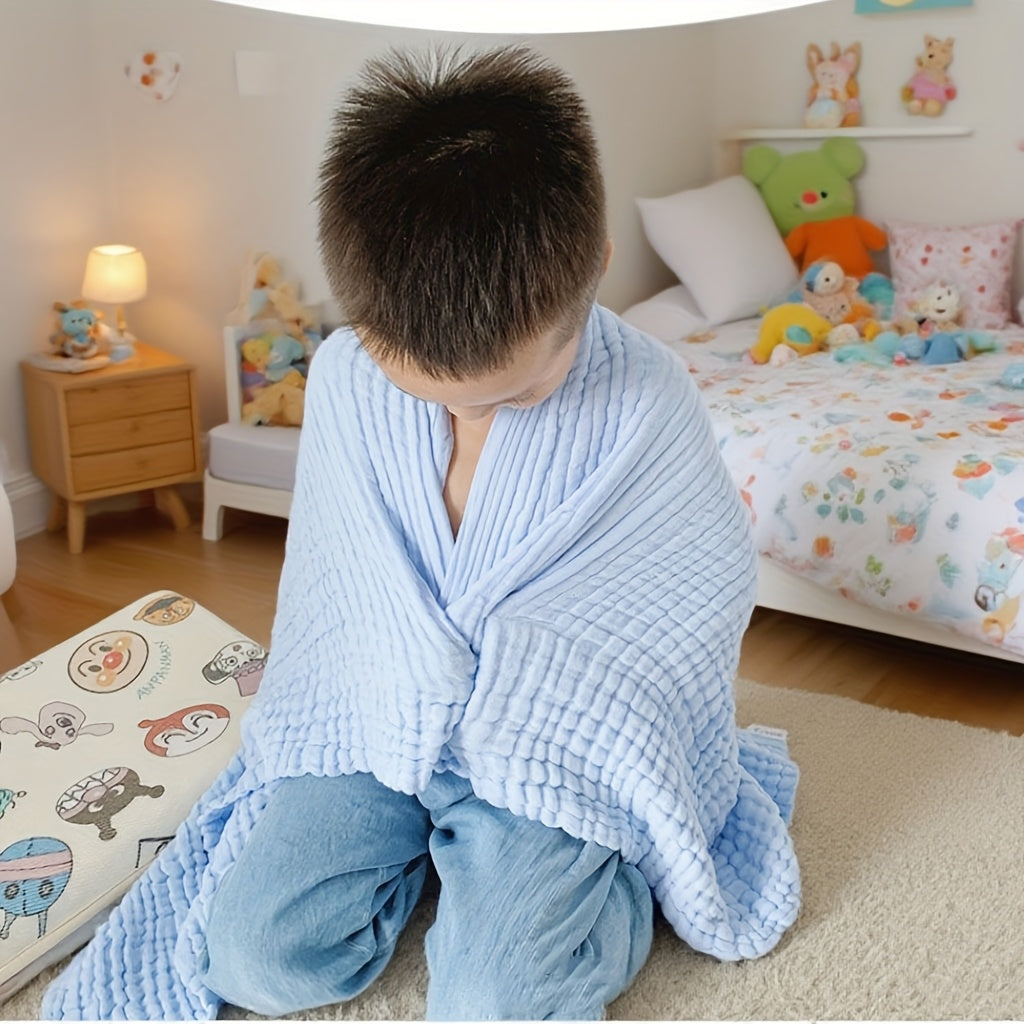 41 * 41 Inch Six Layer Gauze Baby Solid Color Bath Towel, Children's Gauze Bath Towel, Pure Cotton Newborn Blanket, Ultra Soft Air-conditioned Blanket, with 2 Free Small Square Towels, Baby Home Bath Towel, Baby Blankets for Baby Girls, Blankets Gift