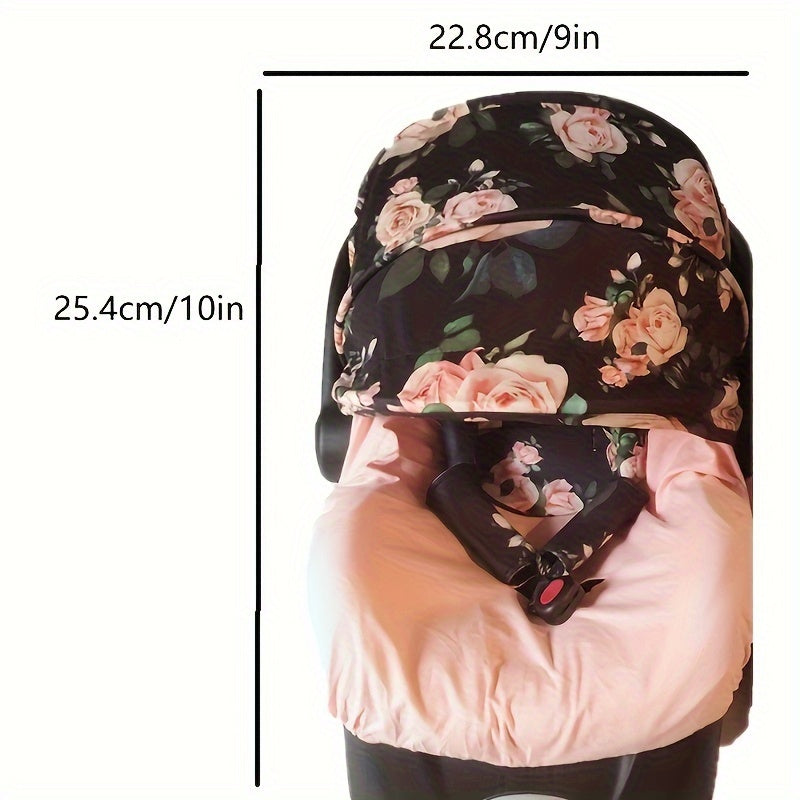 Infant car seat cover set, comfortable, soft and breathable, including car seat cover, canopy, headrest, blanket, 2 seat belt covers, armrest covers, hat and multi-purpose car seat cover and nursing cover, As Halloween, Chrismas Gift