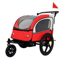 2-in-1 Double Carrier Bike Trailer & Stroller - Heavy-Duty Foldable Jogger w\u002F5-Point Harnesses, 20” Inflatable Tires, UV Canopy & All-Terrain Traction - Converts to Push Stroller (No Bike Needed) for Twins,, up to 88 lbs