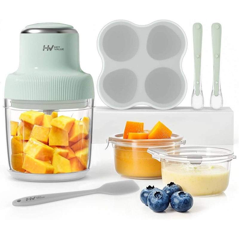 13-in-1 Food Maker Machine with Freezer Tray, Containers, Spoons & Spatula - All-in-One Fruit\u002FVegetable\u002FMeat Processor for Puree Blender, for Feeding (No Required)